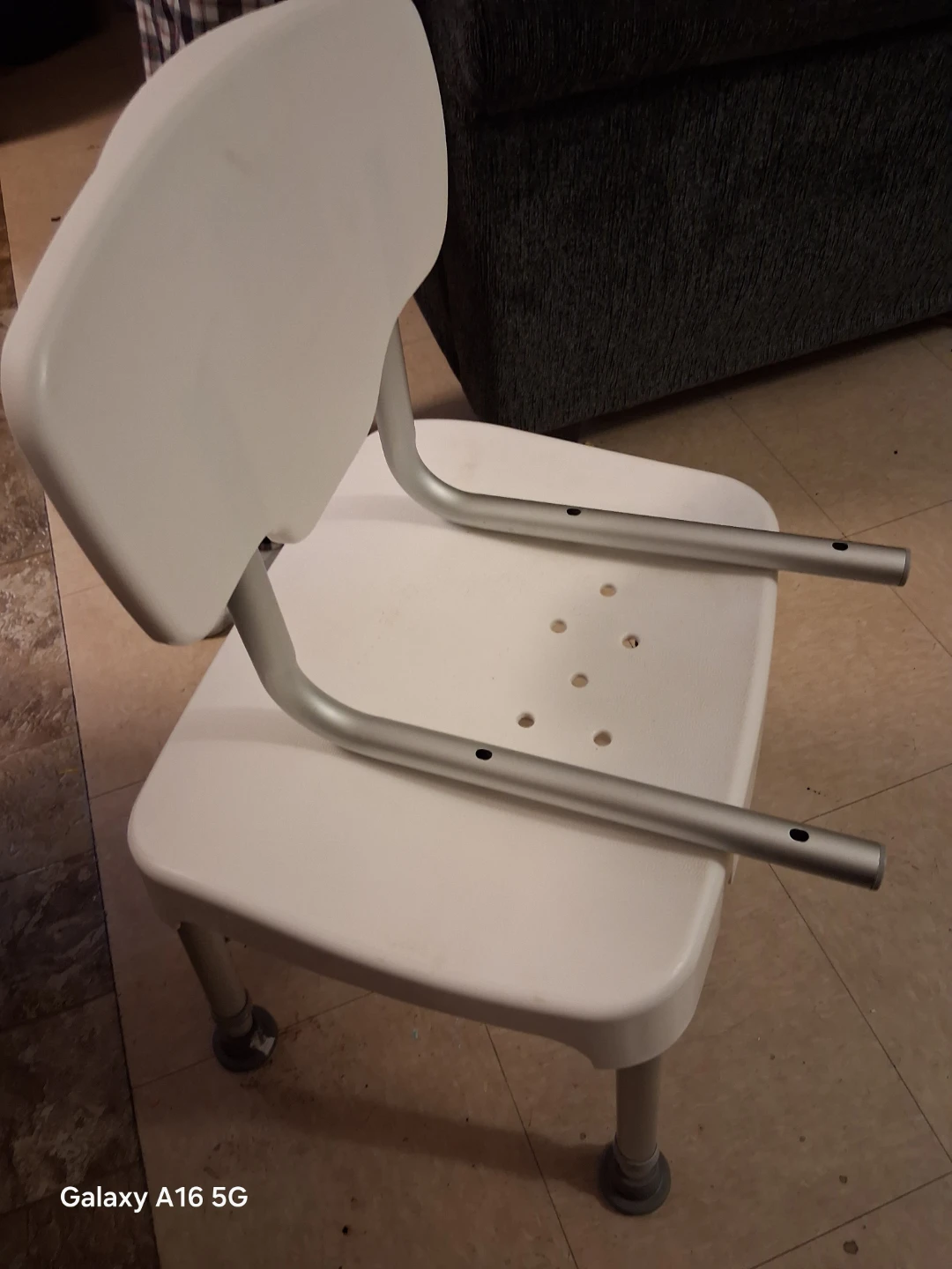 White Shower Chair with Back