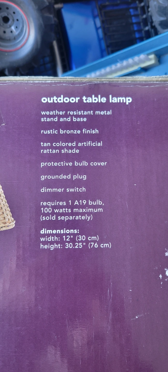 Outdoor Table Lamp - Weather Resistant Rustic Bronze - photo 2
