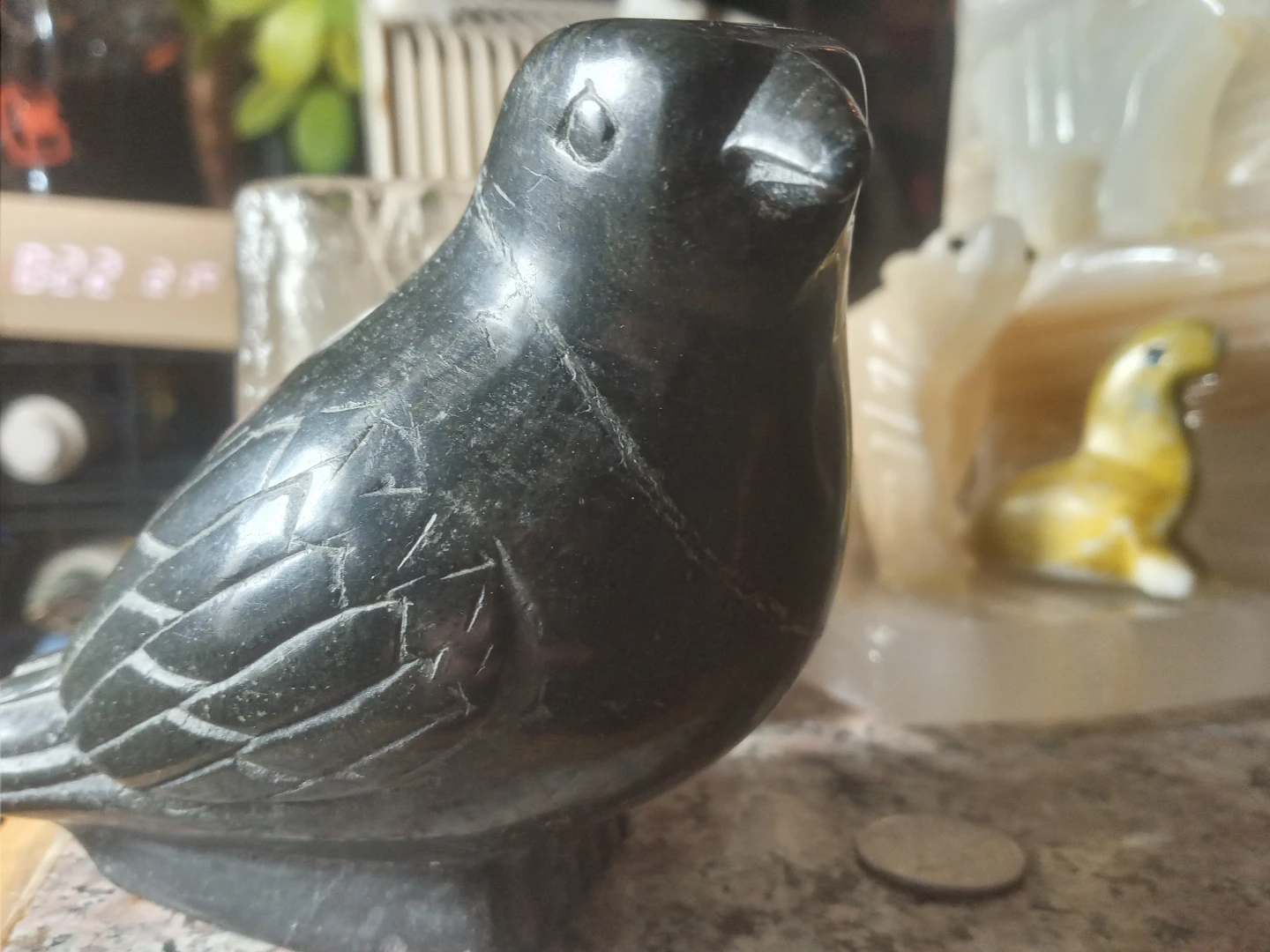 Carved Stone Bird Figurine