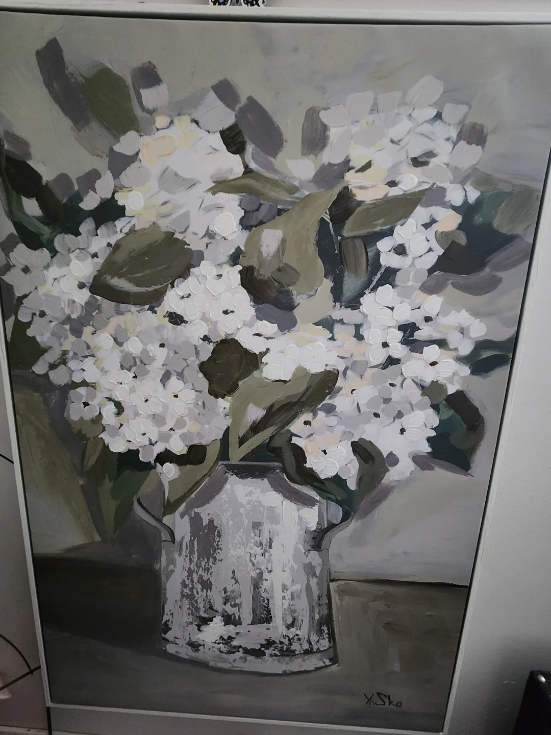 Framed Floral Painting in Vase
