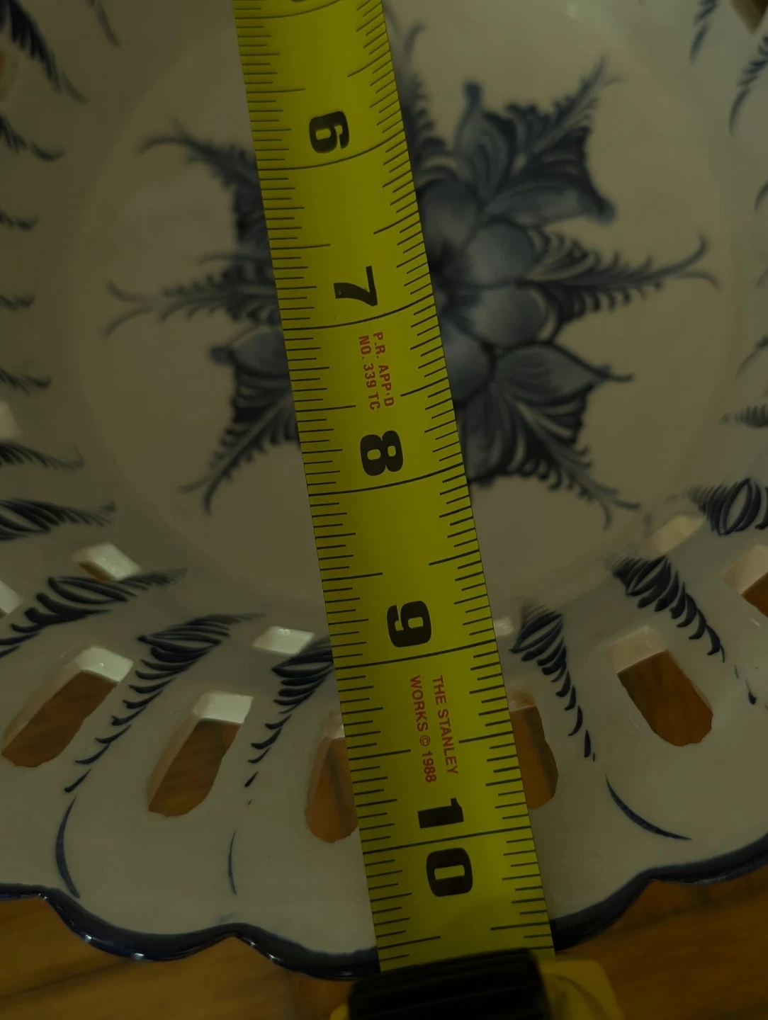 White and Blue Ceramic Fruit Bowl - photo 3