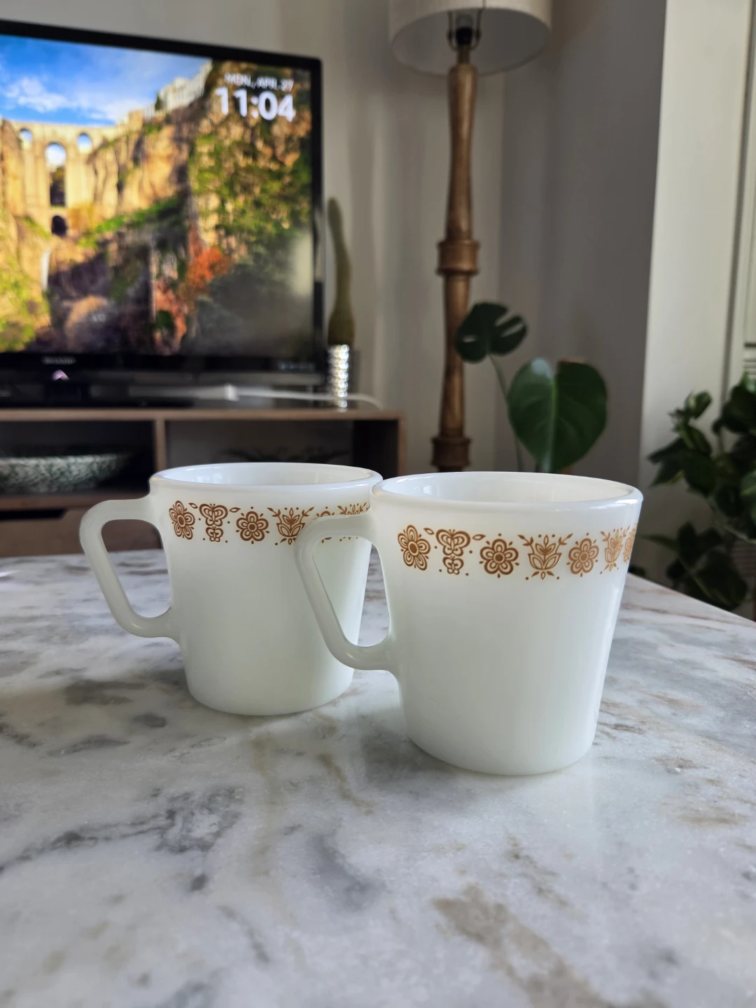 Pyrex Milk Glass Coffee Mugs (Set of 2)