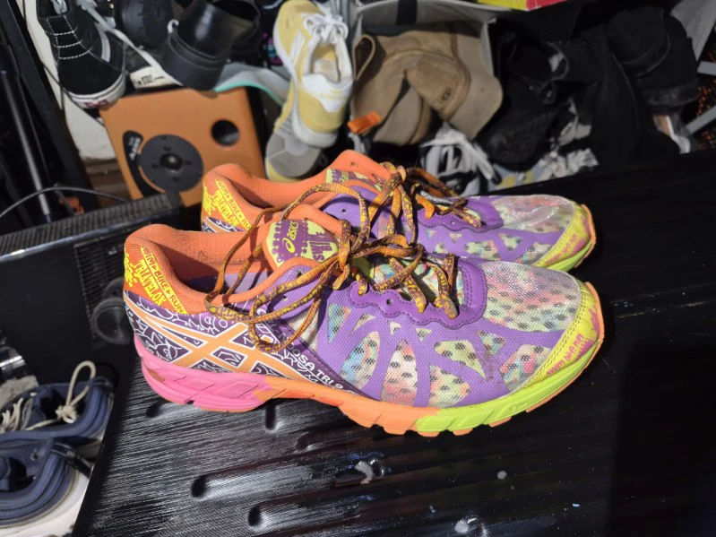 ASICS T458Q Running Shoes Purple/Orange Size 9.5 - photo 2