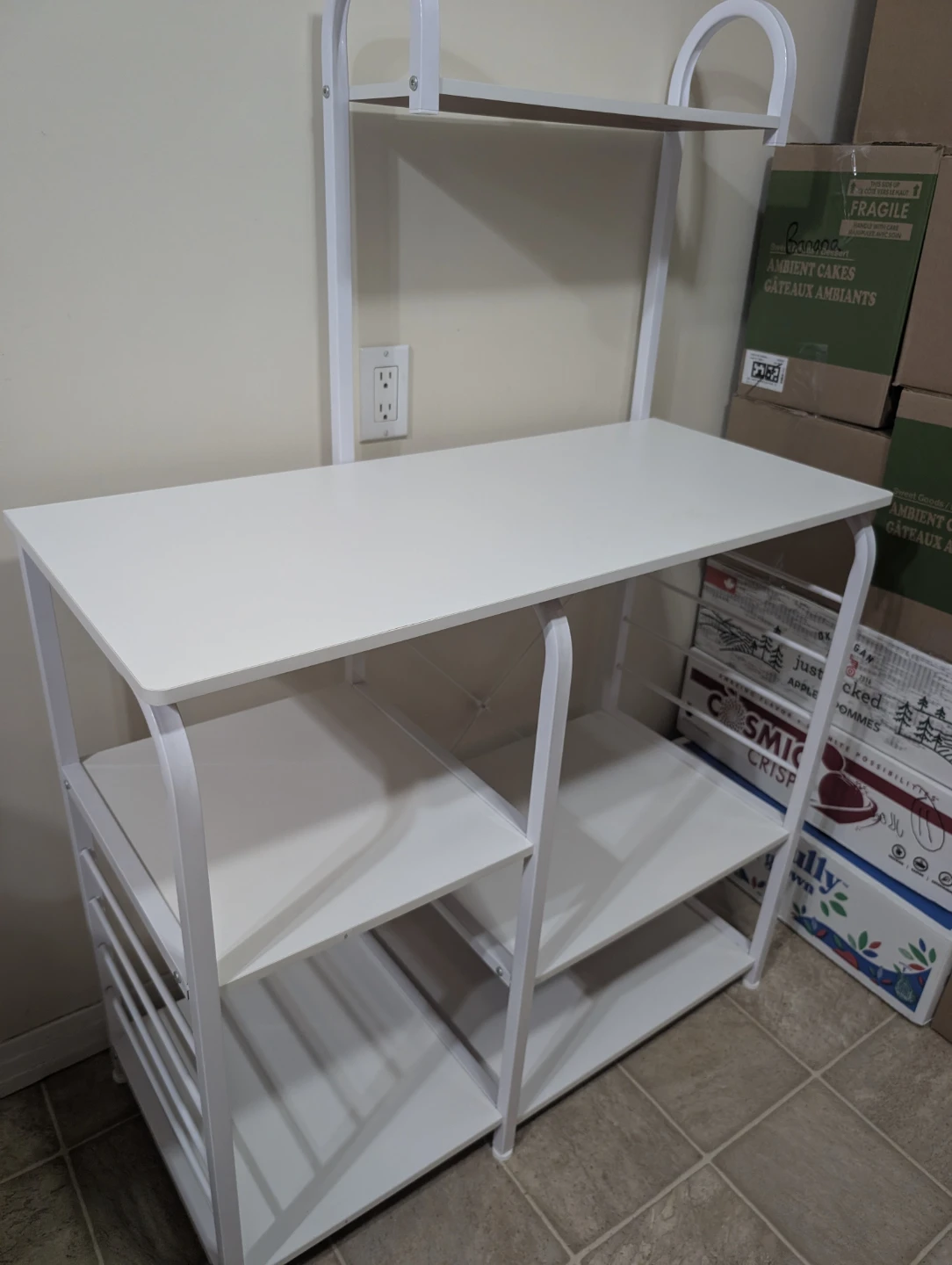 White Kitchen Baker's Rack with Shelves - photo 2