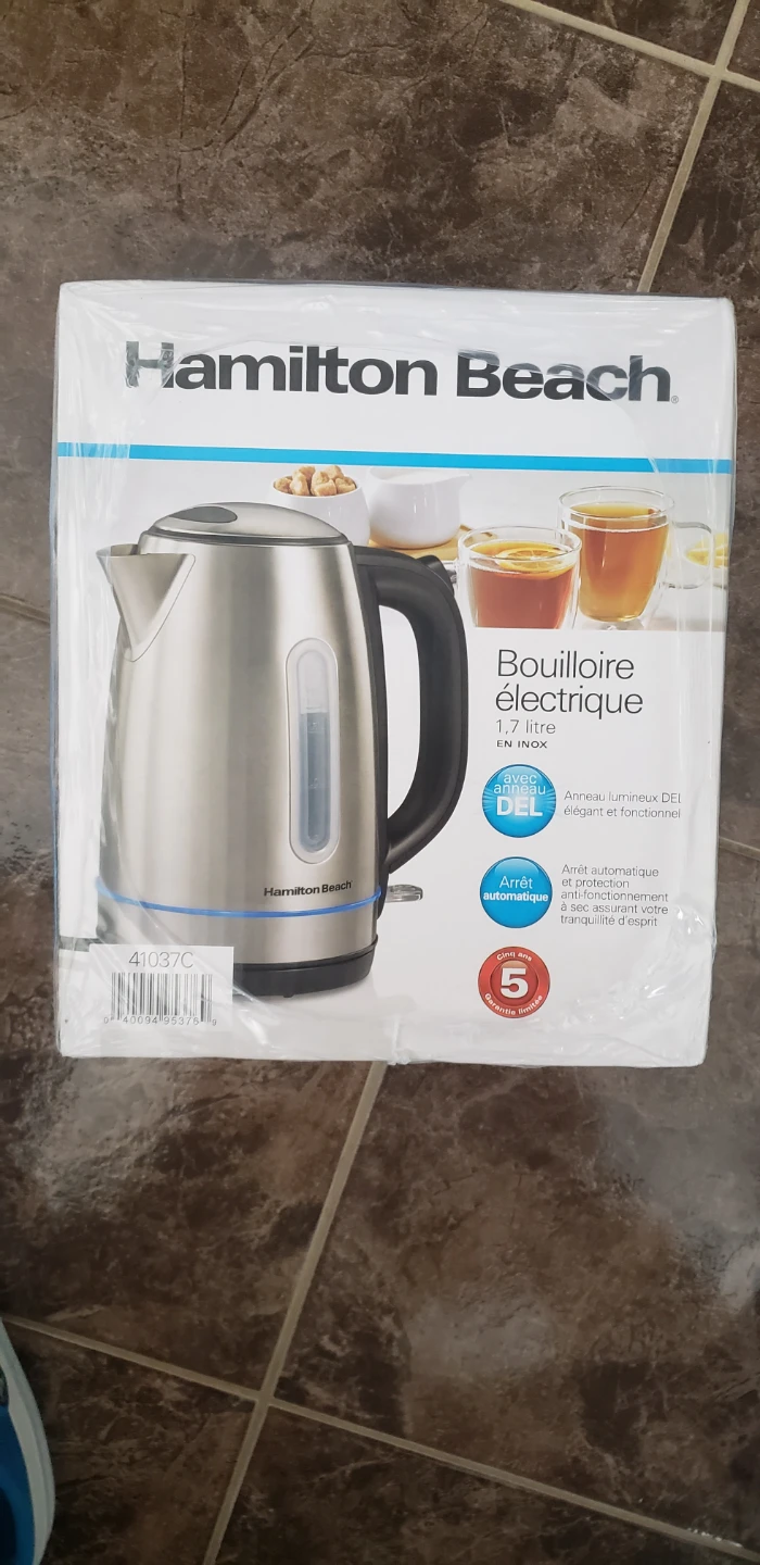NEW Hamilton Beach Stainless Steel Electric Kettle 1.7 Litre - photo 3
