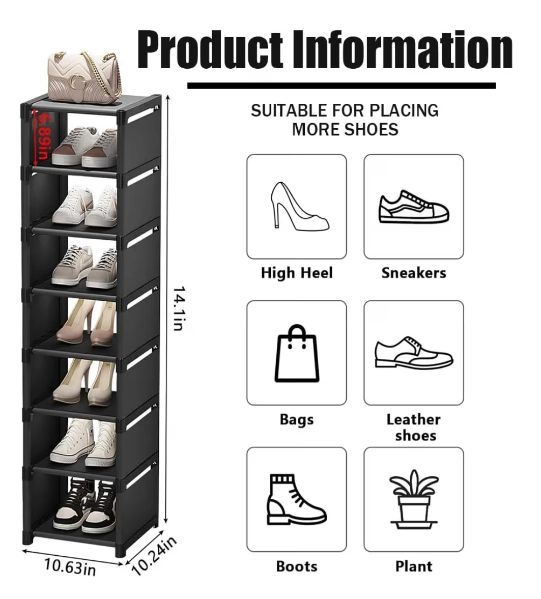8-Tier Shoe Rack (Black) - photo 2