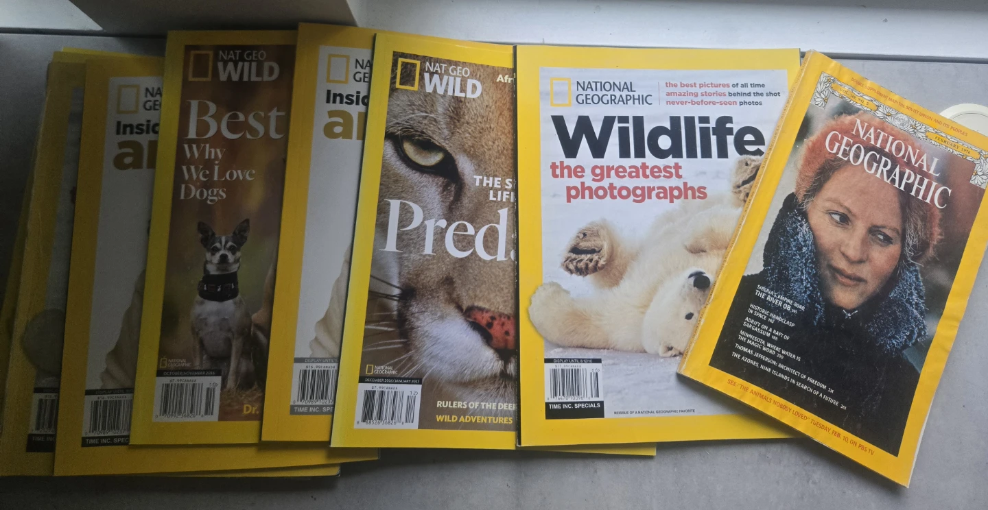 100 National Geographic and Nat Geo Wild Magazines