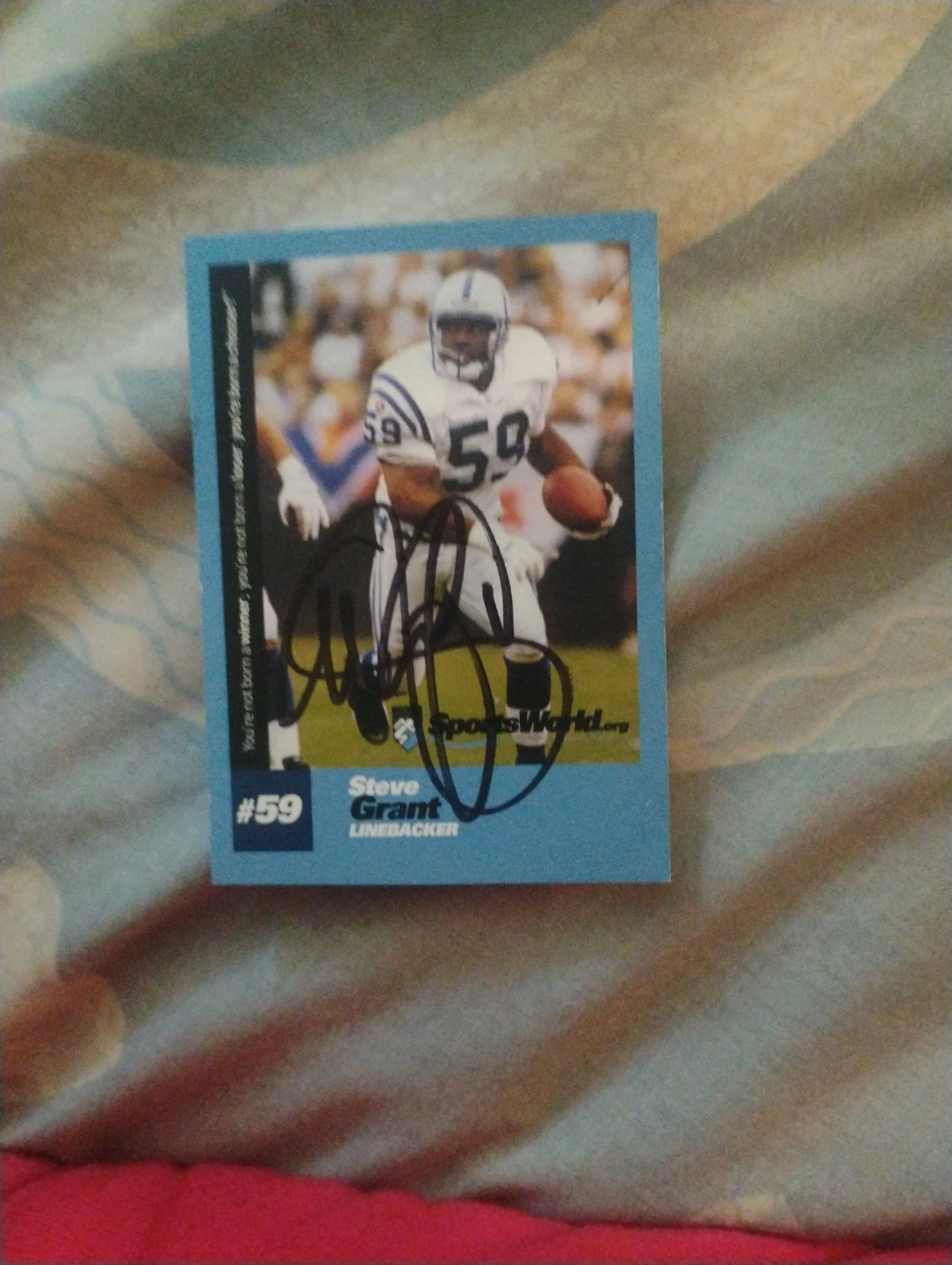 Steve Grant Autographed Football Card #59 Linebacker