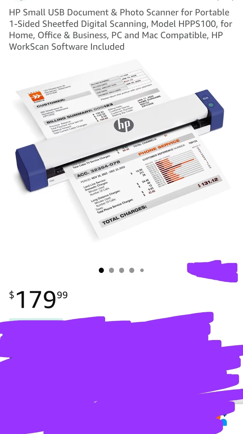 New HP Small USB Document & Photo Scanner - photo 2