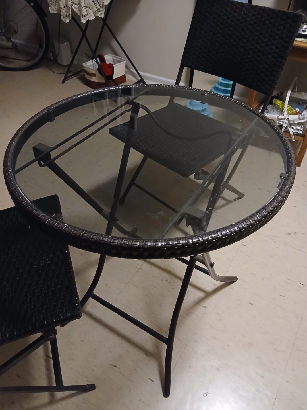 Glass Top Bistro Set with 2 Chairs - photo 2