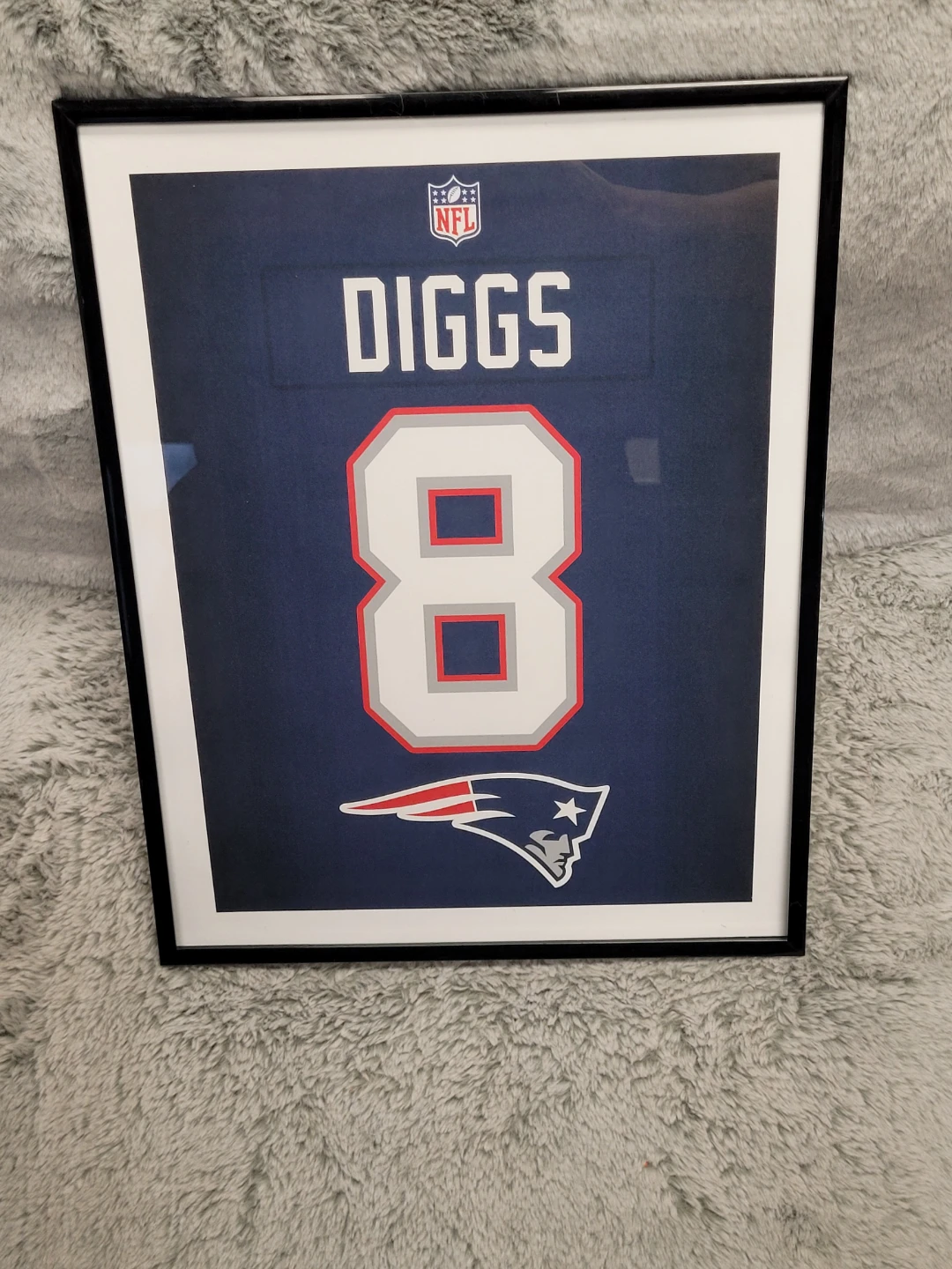 Framed New England Patriots Diggs #8 Jersey