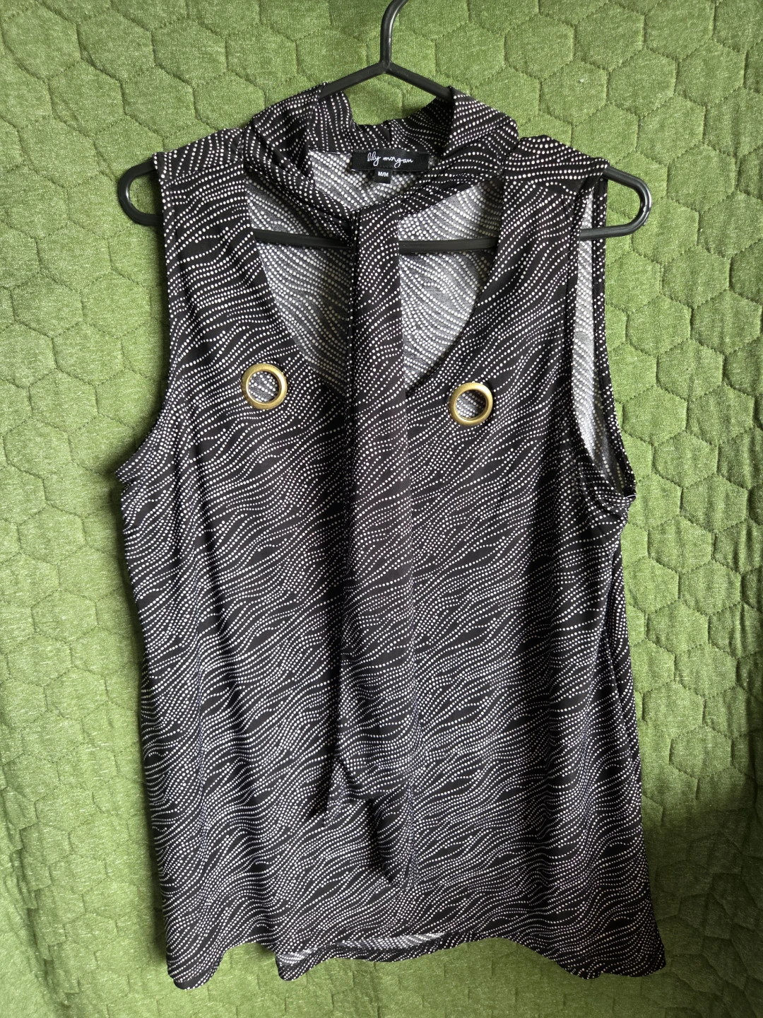 Black and White Sleeveless Top