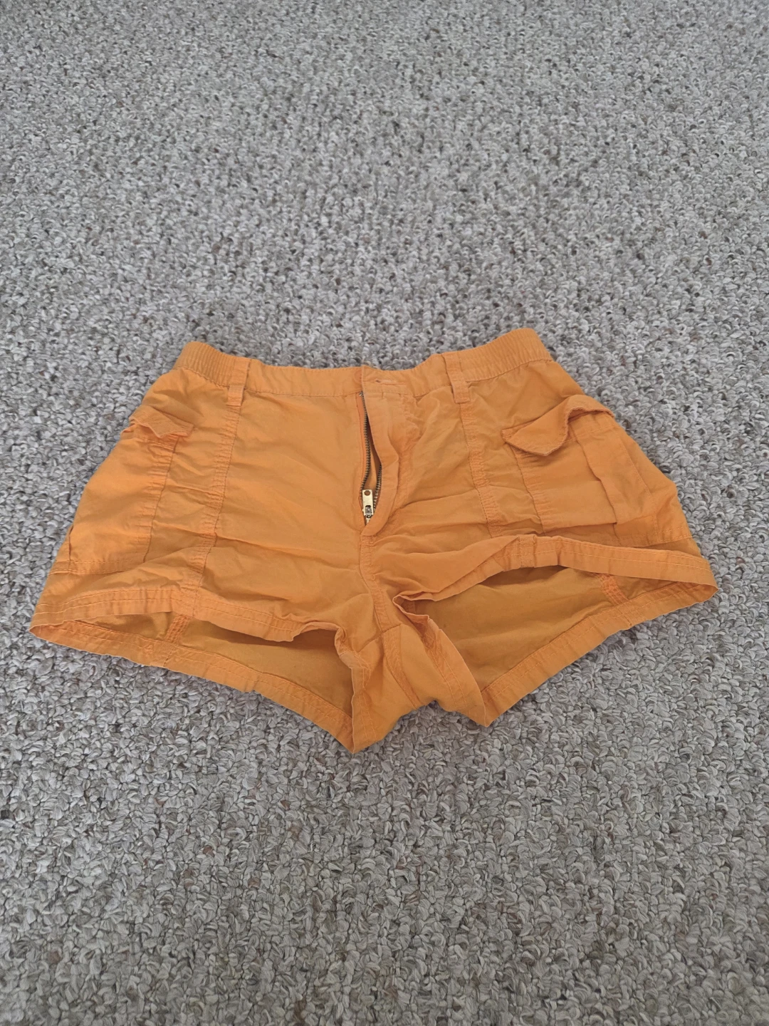 Orange Cargo Shorts