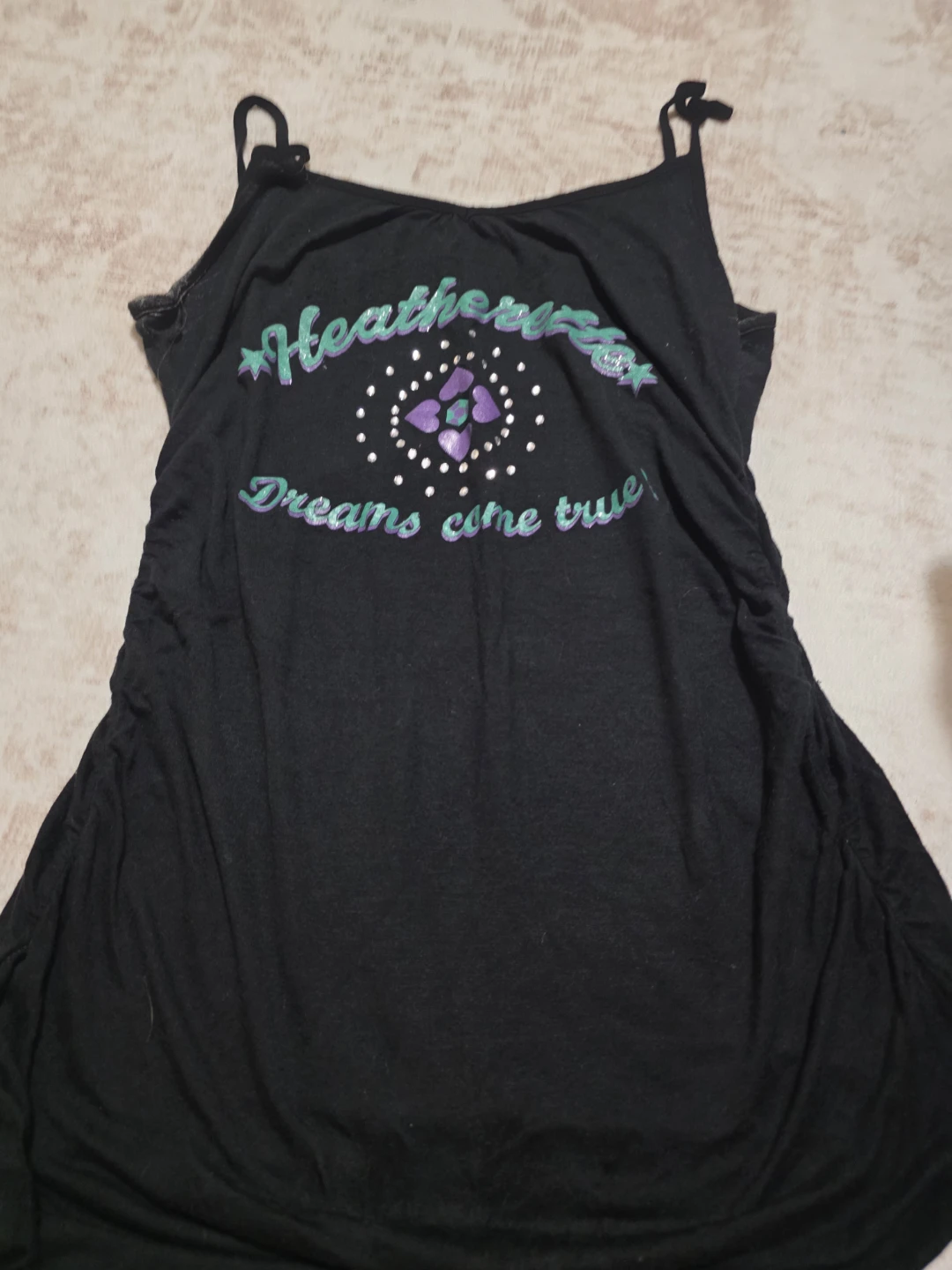 Black "Heather" graphic tank top