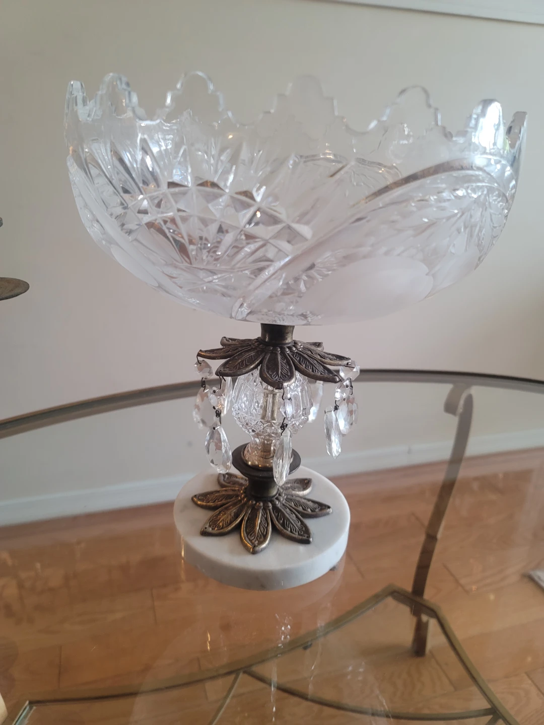Vtg Crystal Fruit Bowl