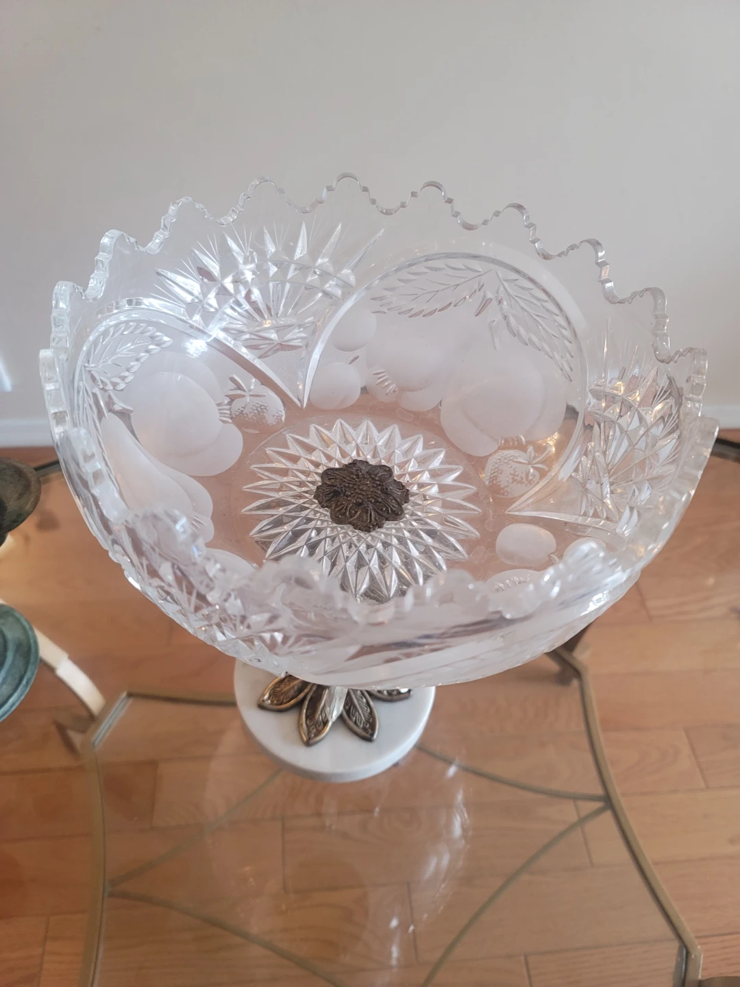 Vtg Crystal Fruit Bowl - photo 2