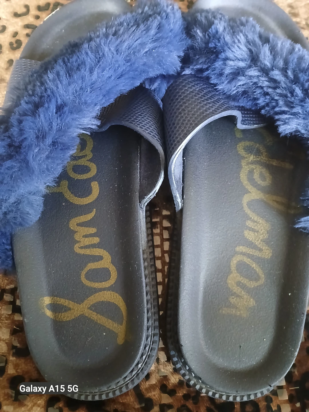 Sam Edelman Blue Fuzzy Slide Sandals - photo 5