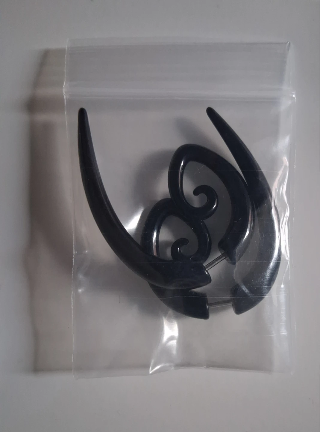 Black Spiral and Wing Fake Ear Gauges - Set of 5 Pairs - photo 3