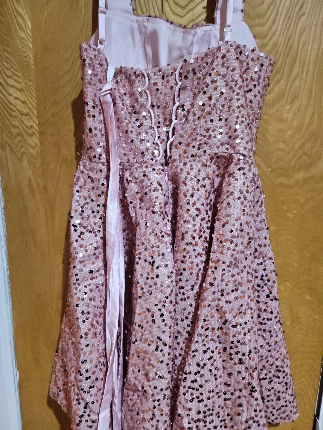 Sparkly Pink Sequin Dress with Bow - photo 2