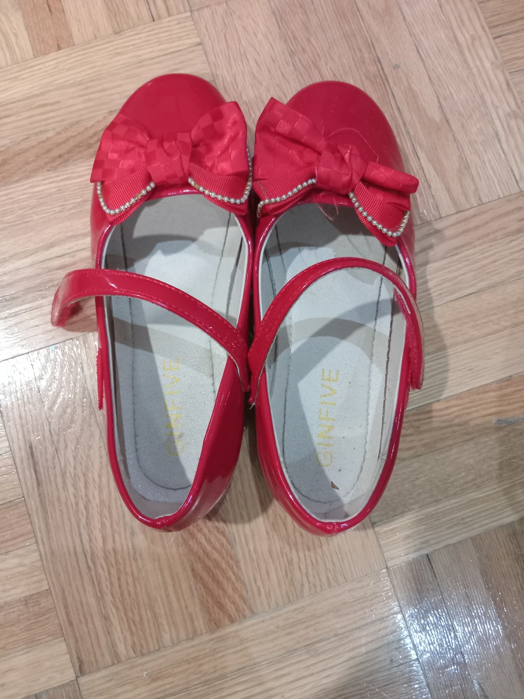 Red Patent Bow Ballerina Flats