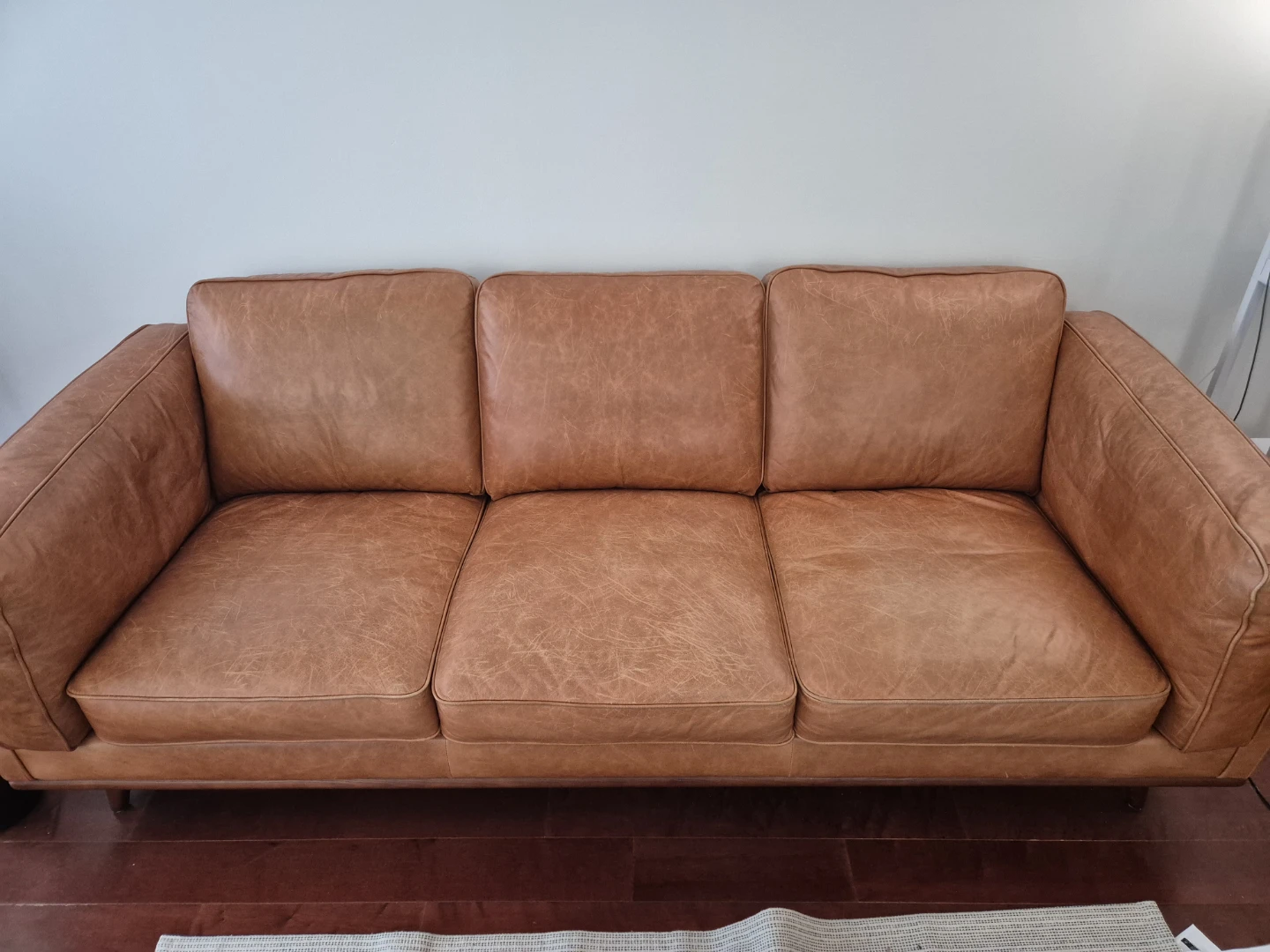 Camel Leather Sofa (pick up only)
