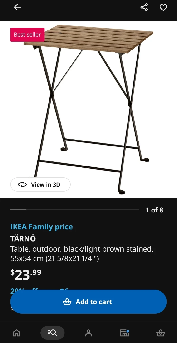 IKEA TÄRNÖ Outdoor Folding Chair  and Table Set
