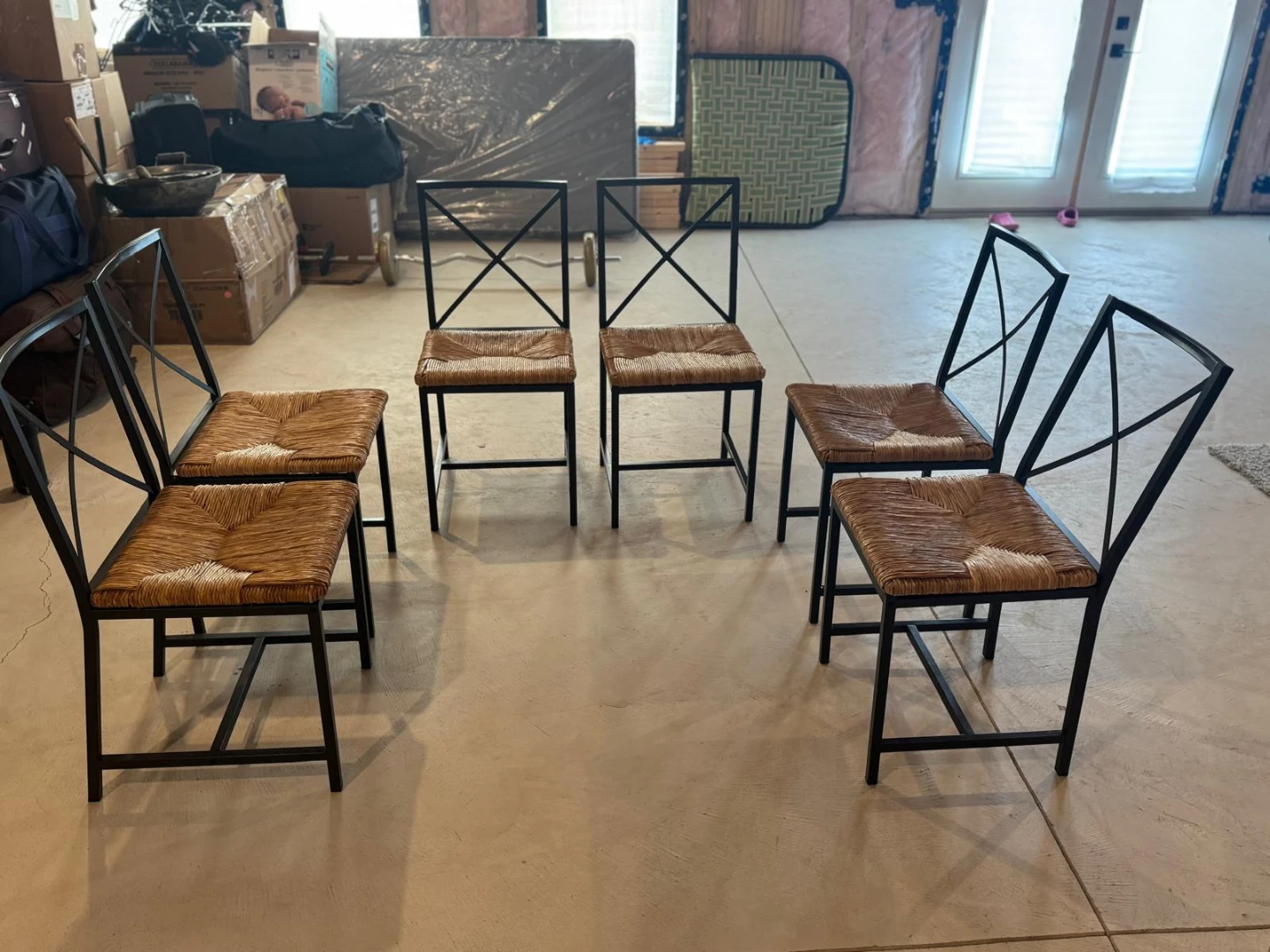 Set of 6 metal Chairs with - photo 2