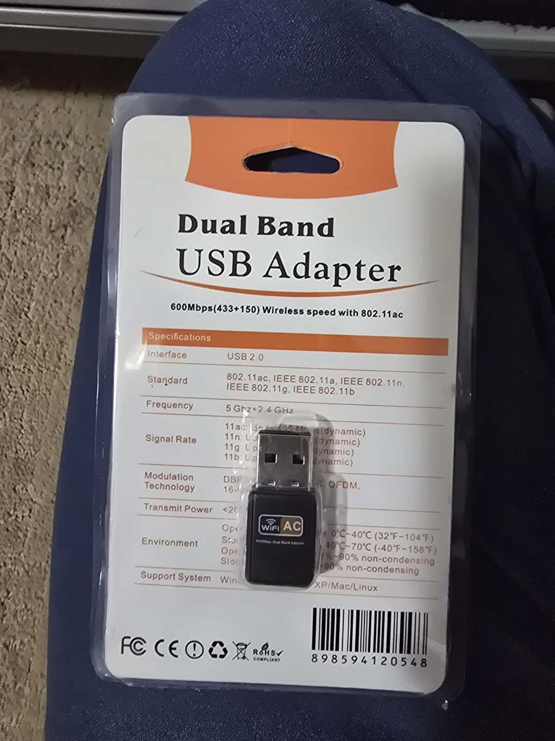 Dual Band USB Wi-Fi Adapter - 600Mbps