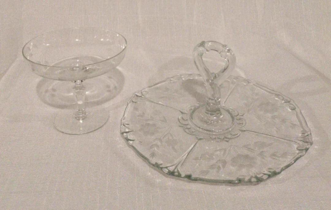 Glass Serving Tray and Compote Dish Set - photo 3