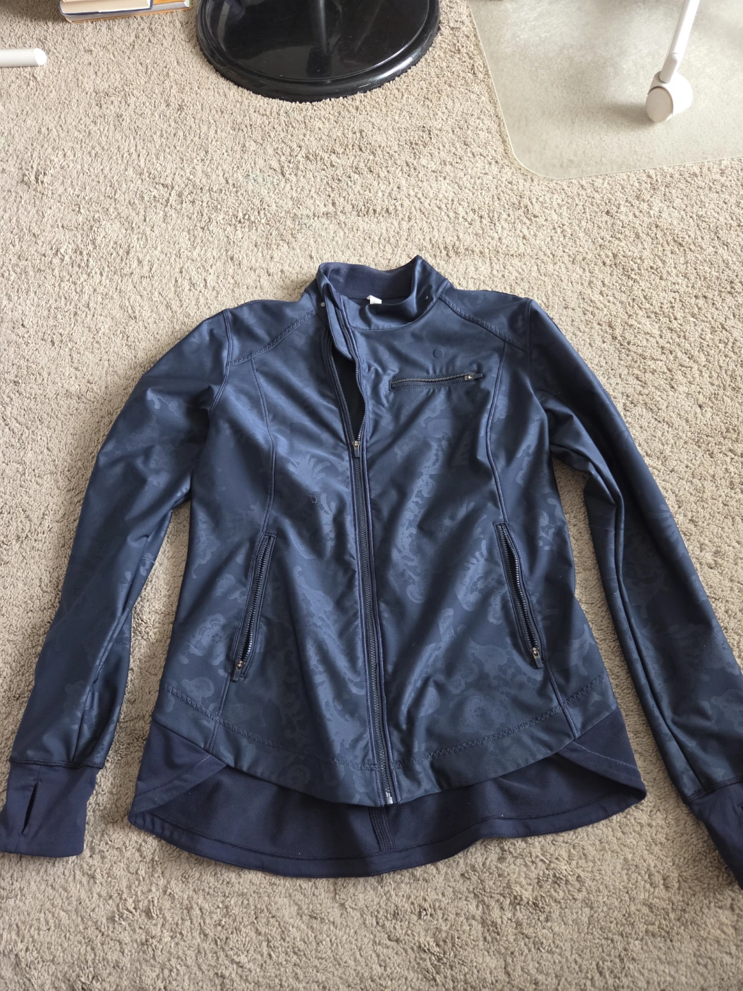 Women's Navy Blue Athletic Jacket with Hood - photo 2