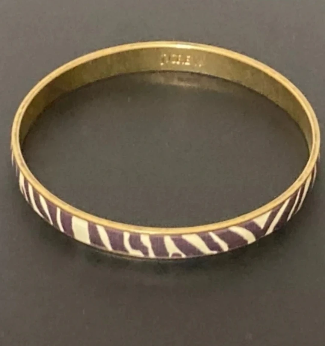 J. Crew Gold Tone Enamel leopard Bangle Bracelet & Bag