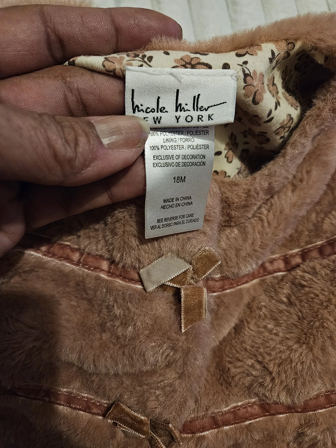 Nicole Miller Baby Girls' Faux Fur Vest - 18M