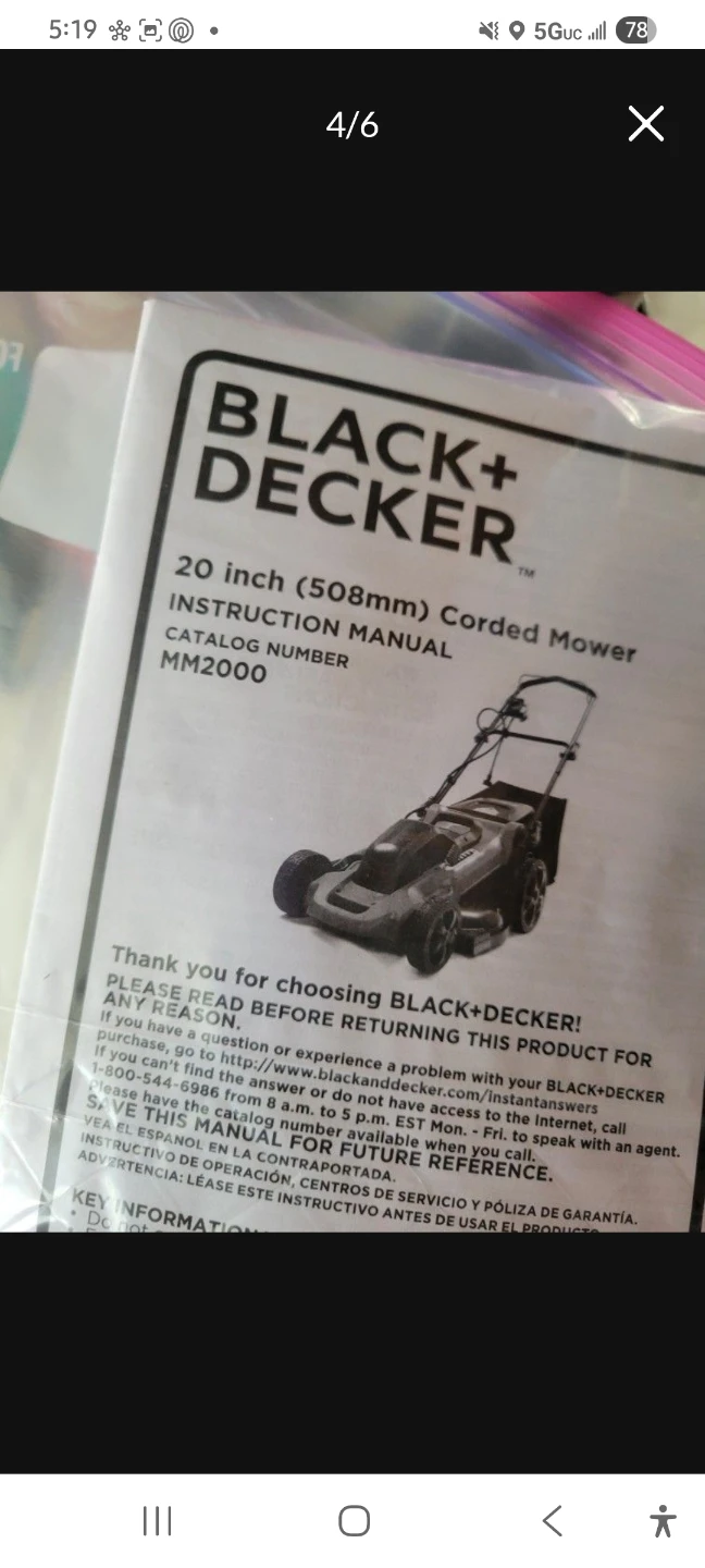 Black+Decker 20 inch Corded Mower MM2000 - photo 4