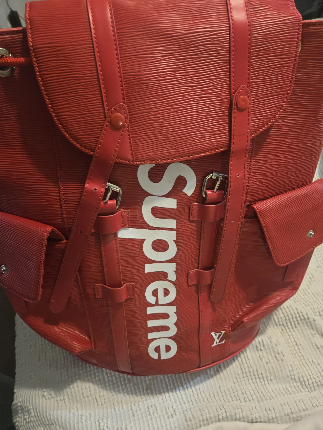 Supreme x Louis Vuitton Backpack & Slides - Red - photo 2