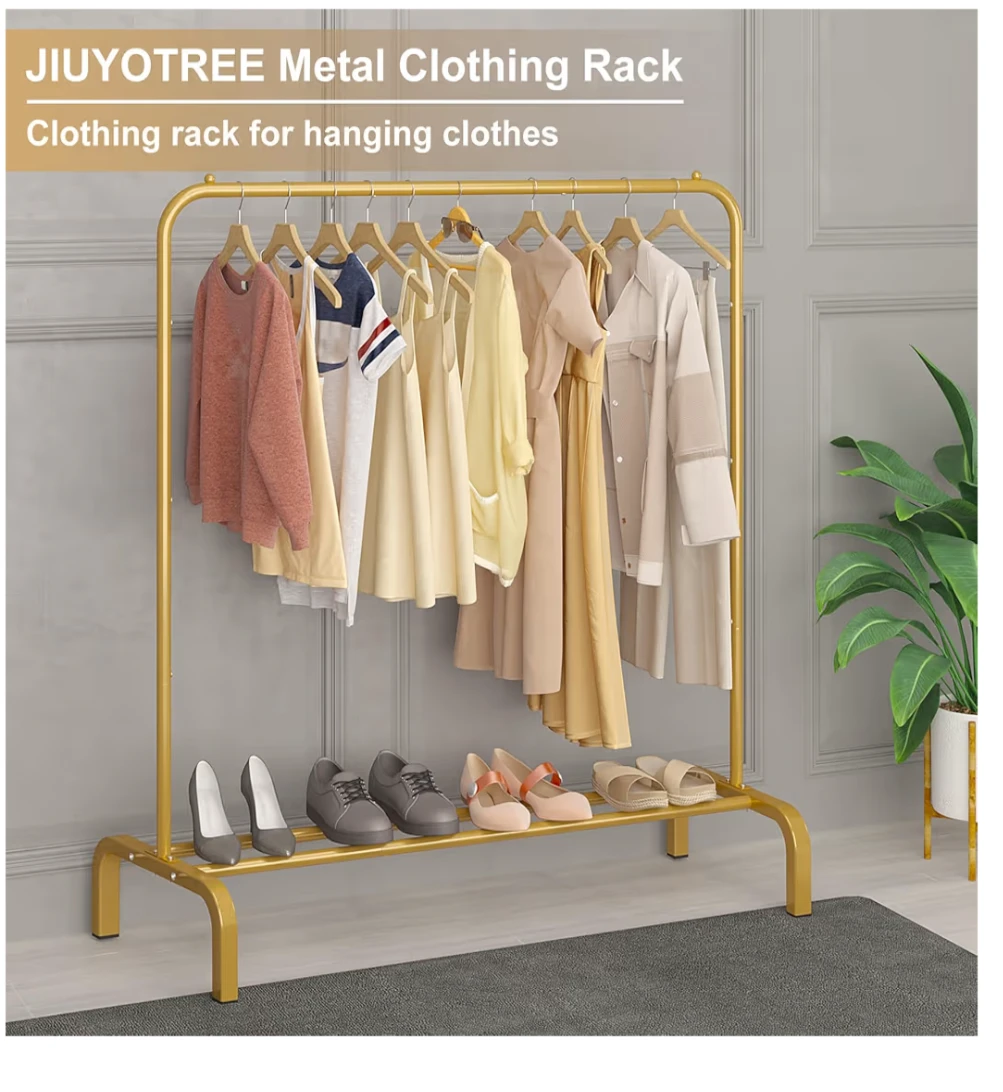 Metal Clothing Rack - Gold