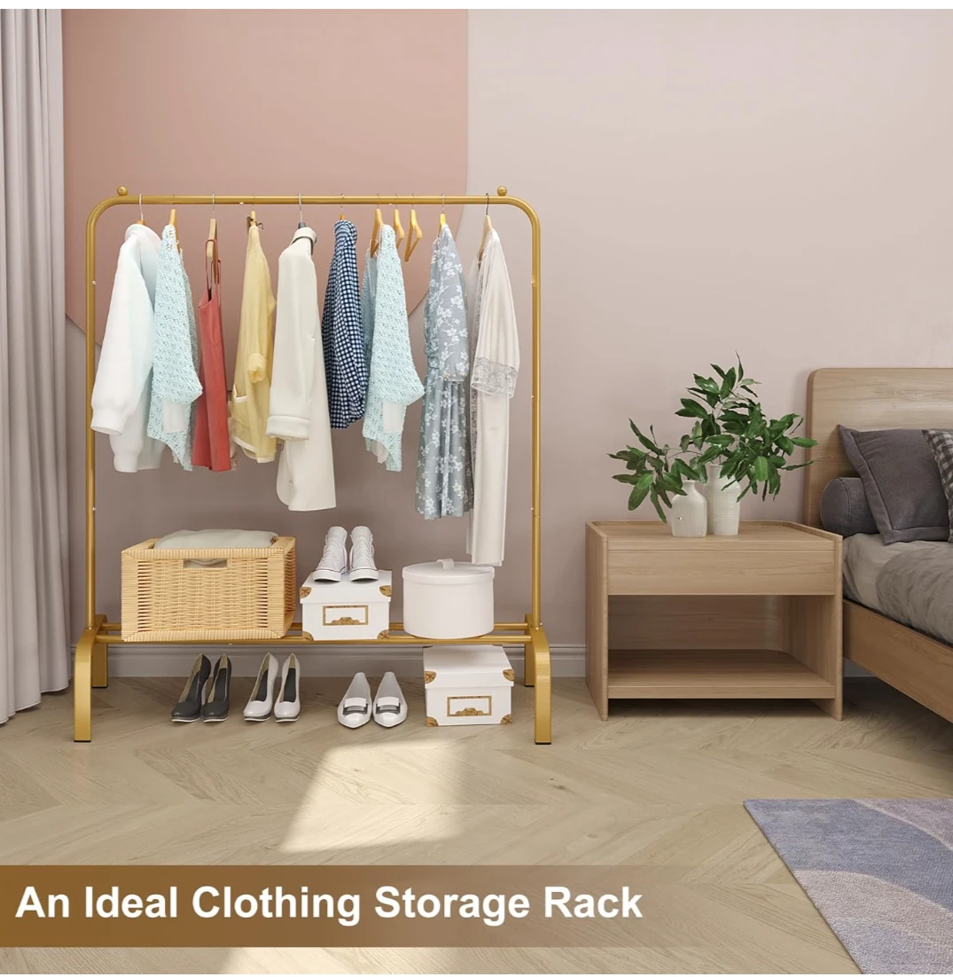Metal Clothing Rack - Gold - photo 2