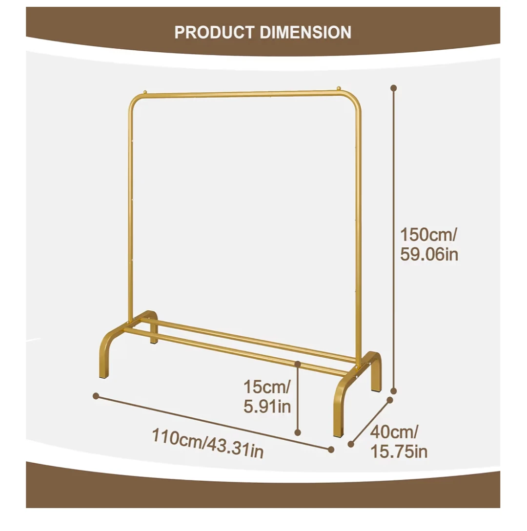Metal Clothing Rack - Gold - photo 3