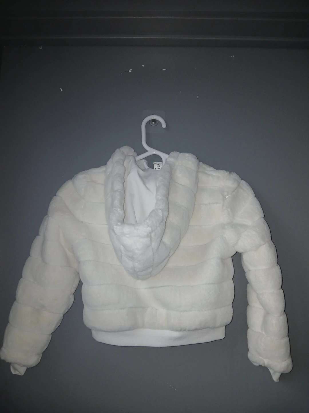 White Faux Fur Hooded Jacket - photo 3