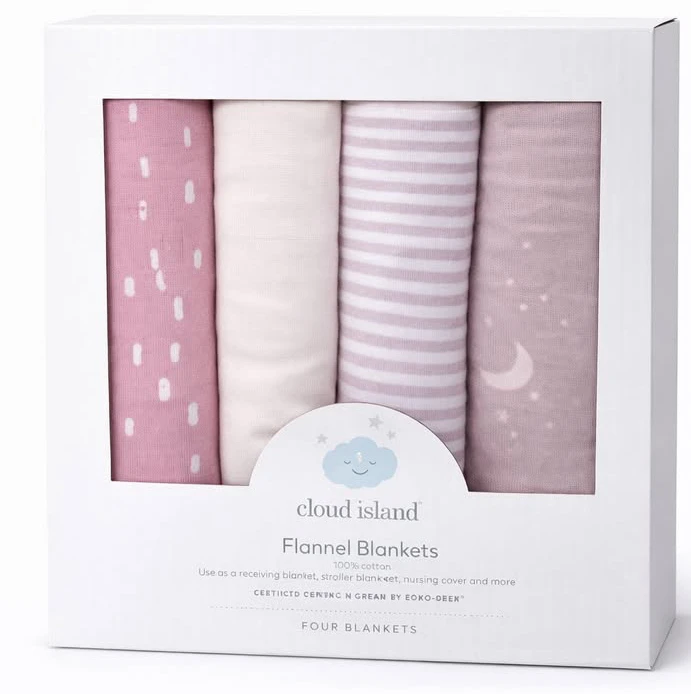 Cloud Island Flannel Blankets - Set of 4