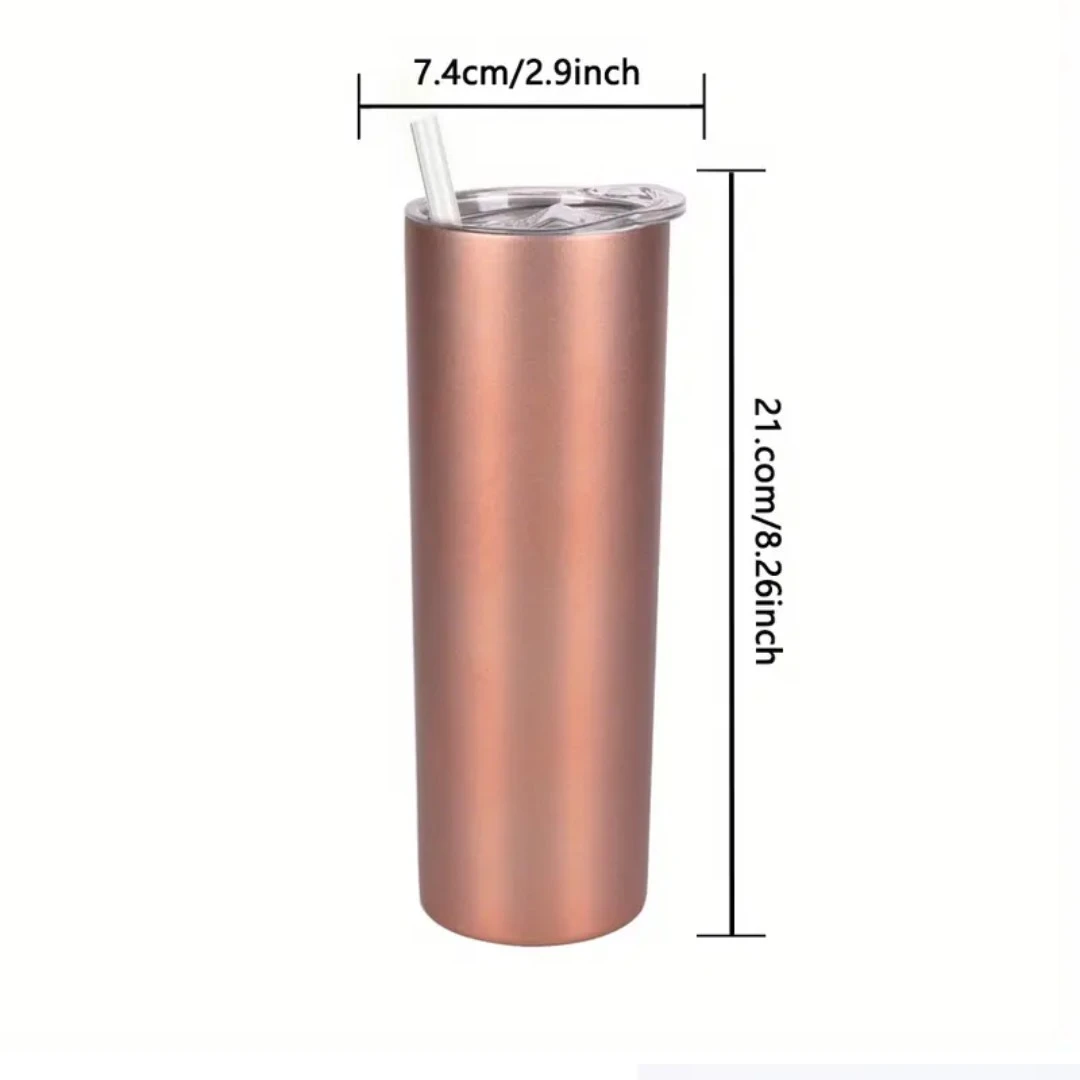 Pink Tumbler with Straw - 21cm Tall - photo 2