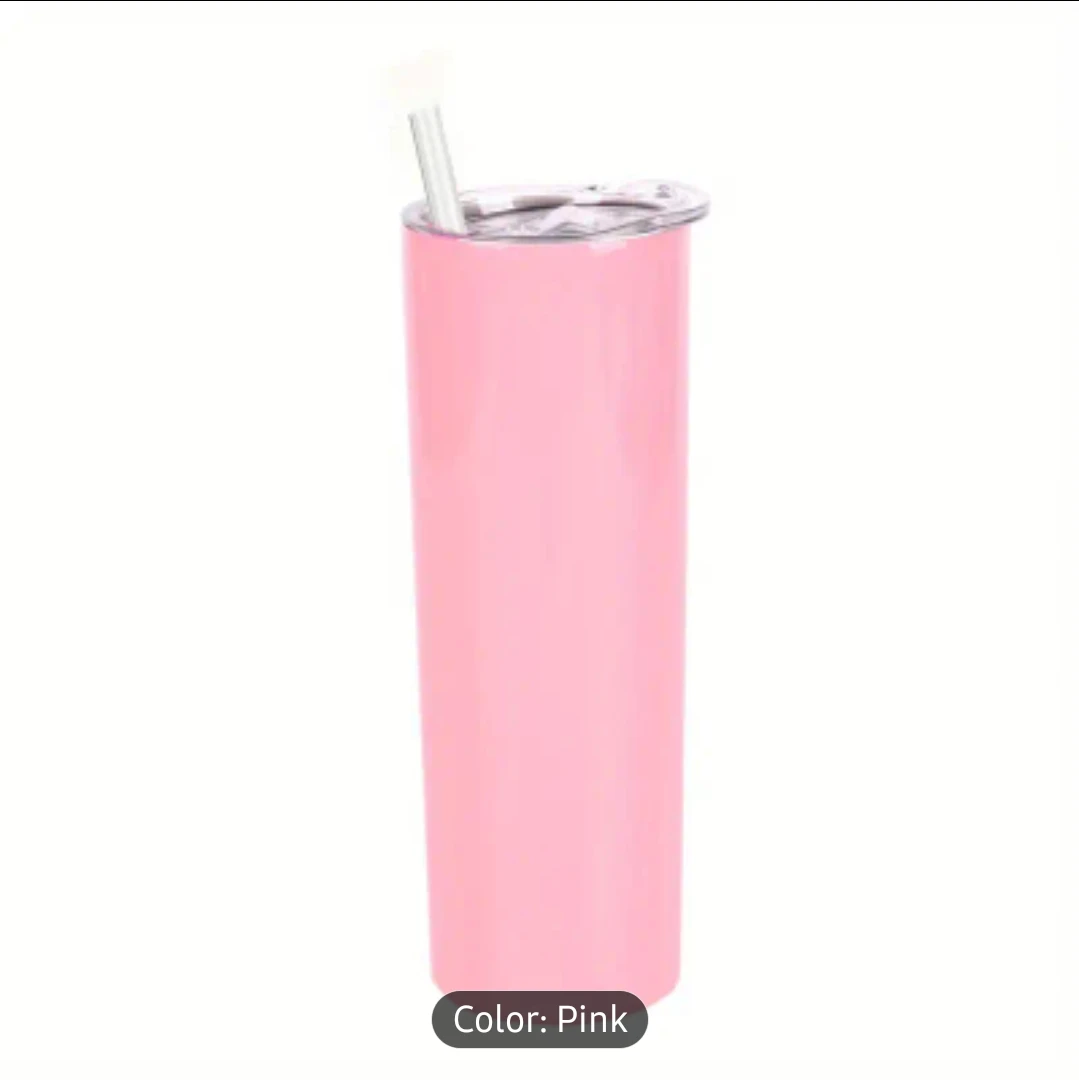 Pink Tumbler with Straw - 21cm Tall - photo 3