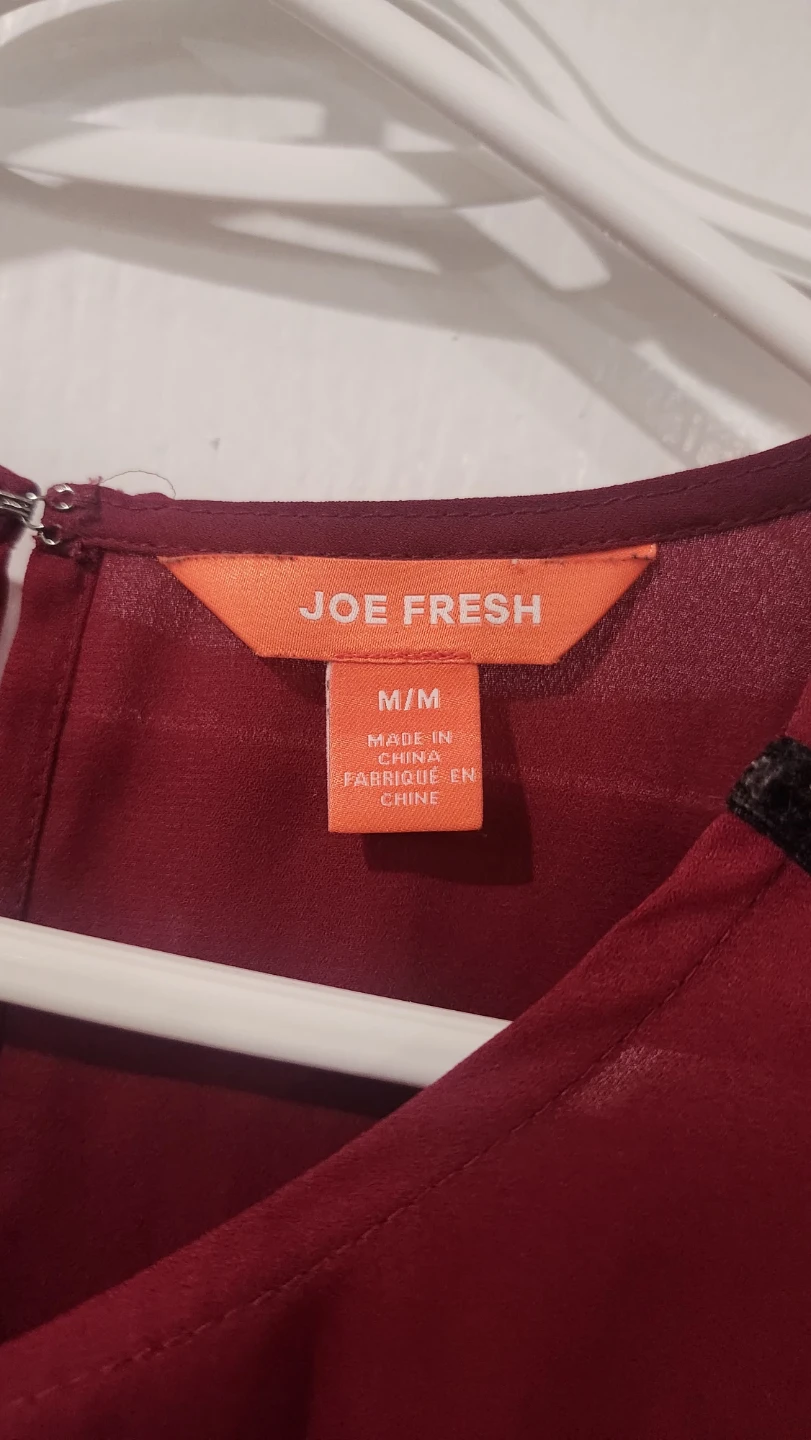 Joe Fresh Women's Burgundy Bell Sleeve Top - Size M - photo 3