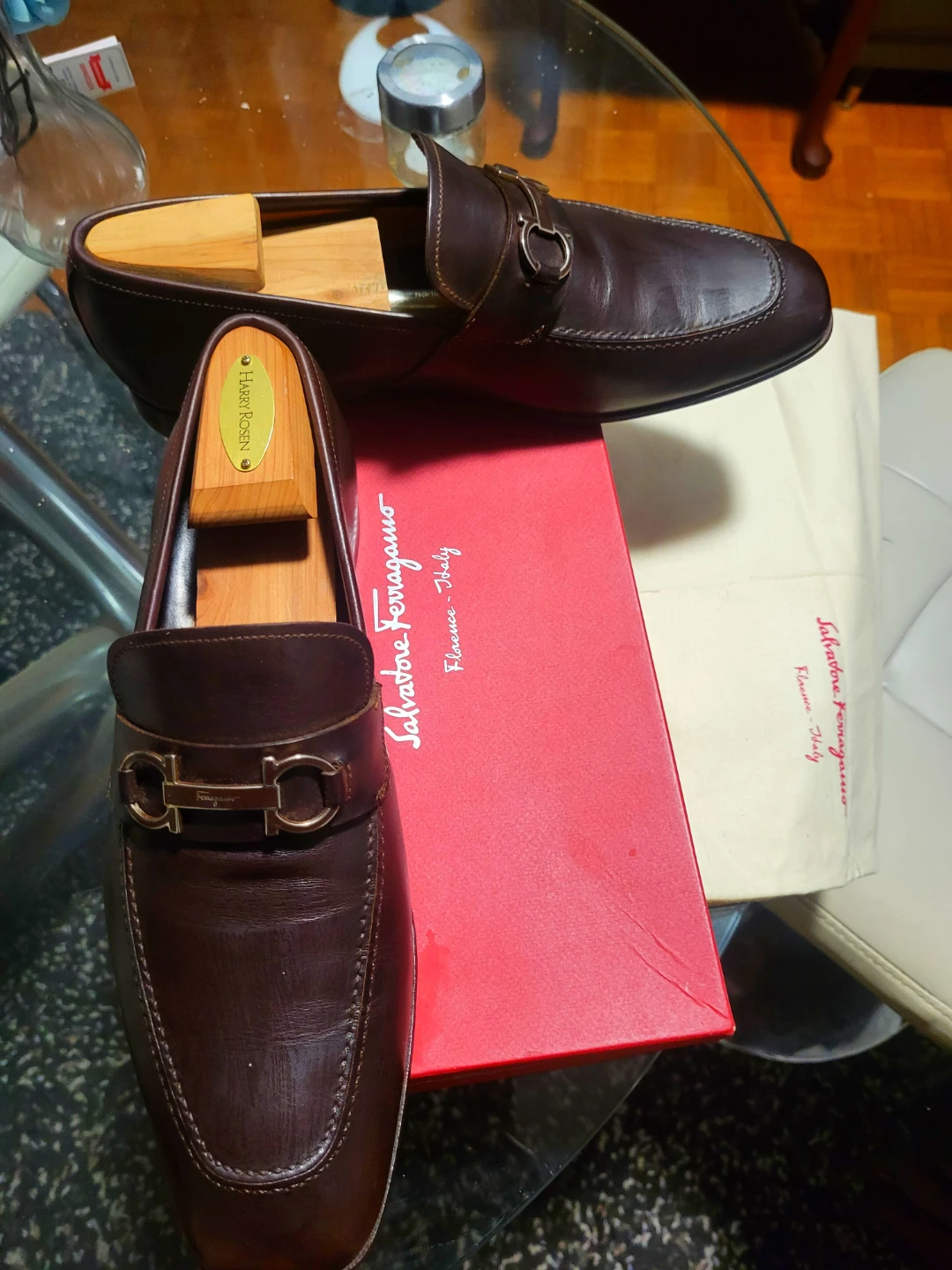 Salvatore Ferragamo Gancini Bit Loafers - Dark Brown Leather - photo 3