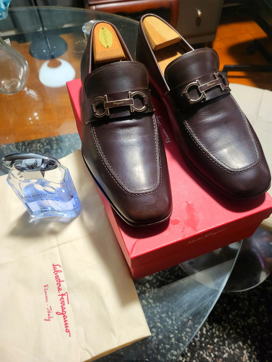 Salvatore Ferragamo Gancini Bit Loafers - Dark Brown Leather - photo 4