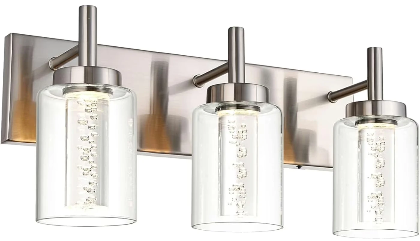 Brushed Nickel 3-Light Vanity Light Fixture