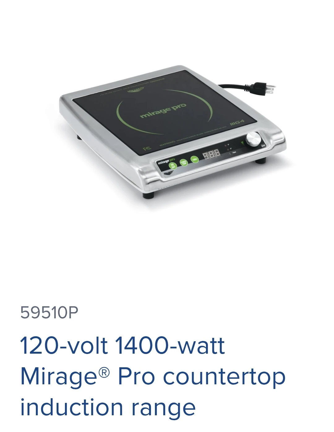 Mirage Pro 120-volt 1400-watt Countertop Induction Range