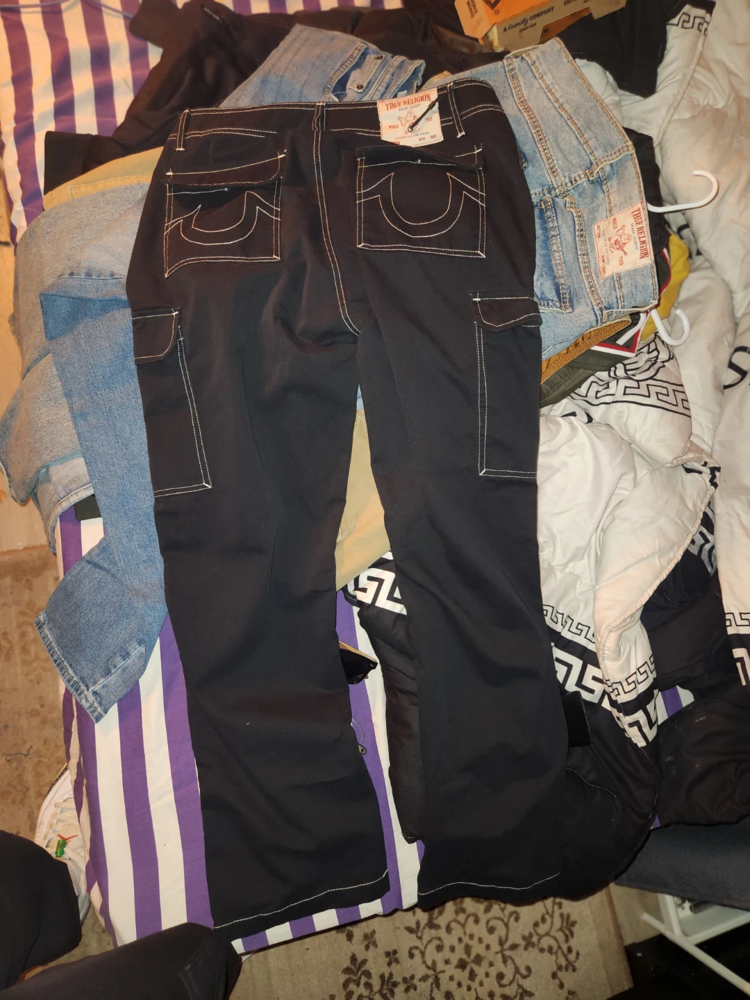 True Religion Brand Jeans Black Cargo Pants - photo 4
