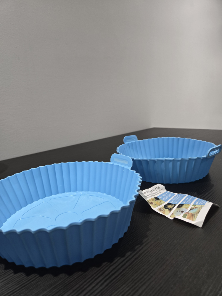 2 Pack Light Blue Silicone Baking Trays