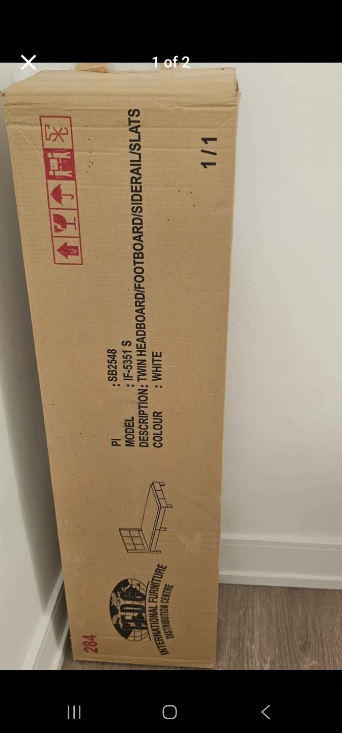White Twin Headboard/Footboard/Siderail/Slats Bed Frame