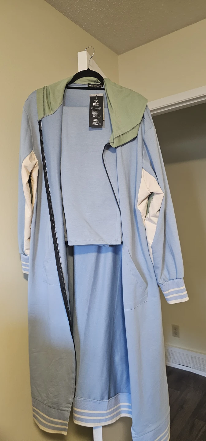 RUK FASHION Long Blue Hooded Jacket with pants